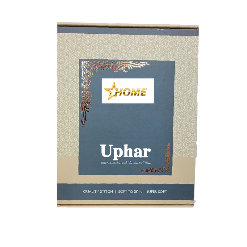 UPNEJA V HANDLOOM Florida Polycotton Printed Double Bedsheet with two pillow cover ( 90"X100" gift pack)